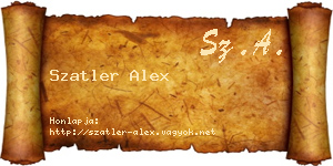 Szatler Alex névjegykártya